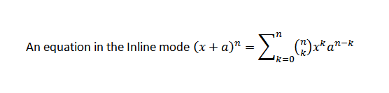 equation in inline mode